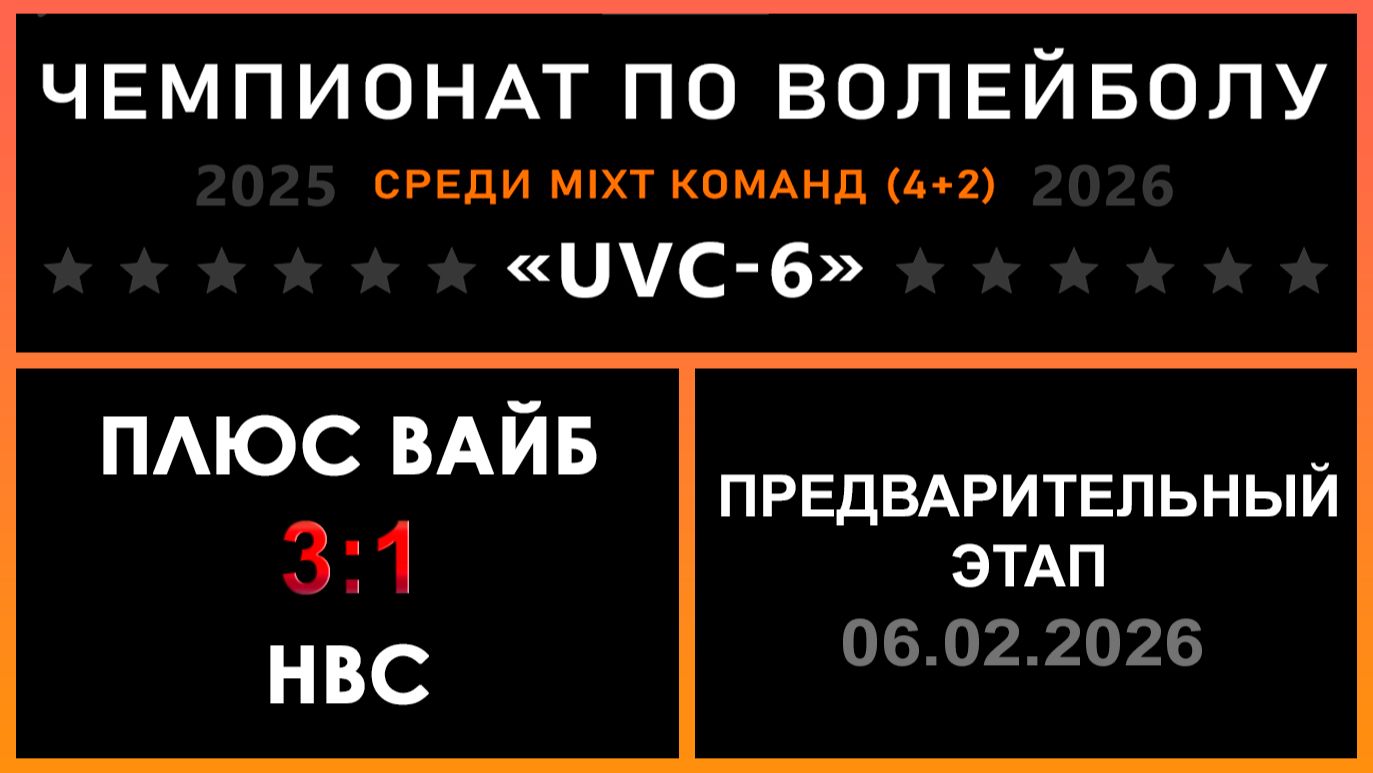 Плюс вайб — НВС, UVC-6 (Mixt) — Предварительный этап
