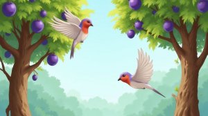 Немецкая детская СКОРОГОВОРКА про ласточек ( Zwischen zwei Zwetschgenzweigen)