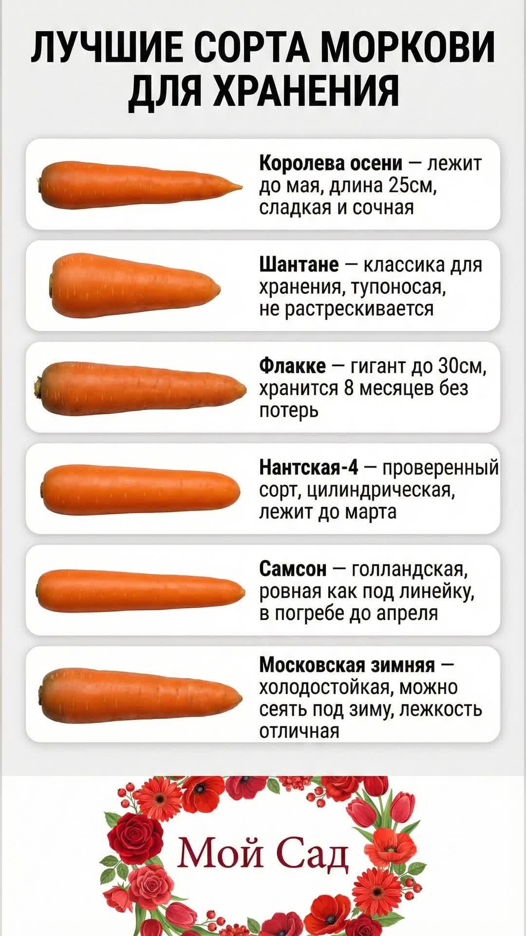 Лучшие сорта моркови для длительного хранения