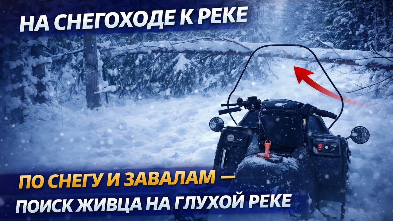 НА СНЕГОХОДЕ К ГЛУХОЙ РЕКЕ | Поиск живца в тяжёлых условиях смотреть онлайн