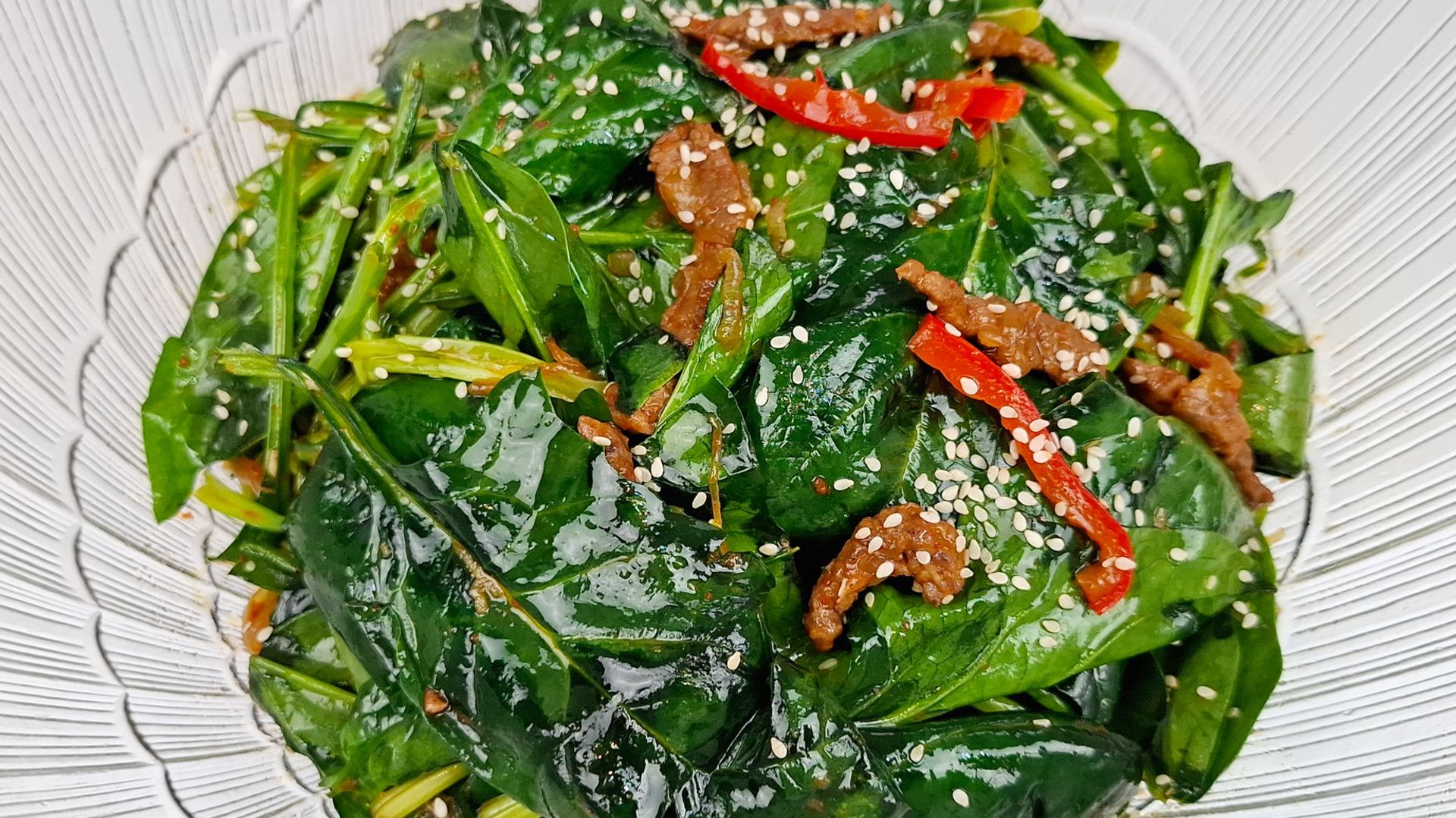 ШПИНАТ С МЯСОМ — ПРОСТО, БЫСТРО, ВКУСНО ❗ КОРЕЙСКИЕ САЛАТЫ