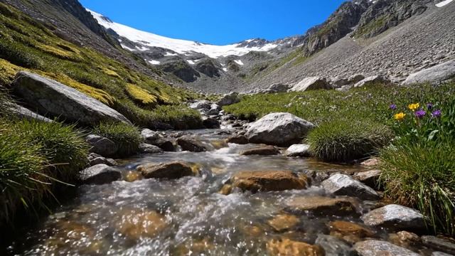Горная река. Звук льющейся воды