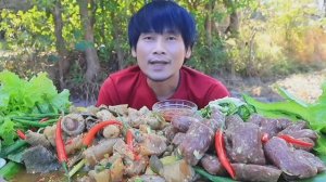 #MUKBANG Суп апельсиновый из говяжьих сухожилий и свежие овощи! АСМР МУКБАНГ ОБЖОР ЕДА