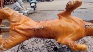 Ужасная и отпугивающая кухня мира. Вьетнамская уличная еда. Приготовление собаки.