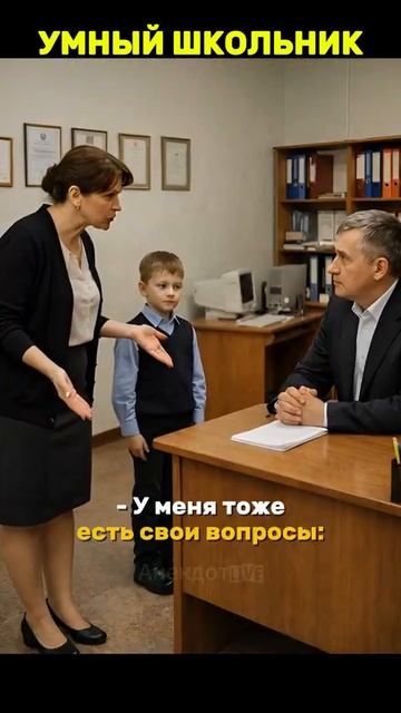 Умный школьник #юмор #анекдот #шортс → 👤 #АнекдотLIVE