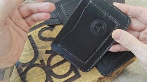 Докхолдер для автодокументов из черной натуральной кожи