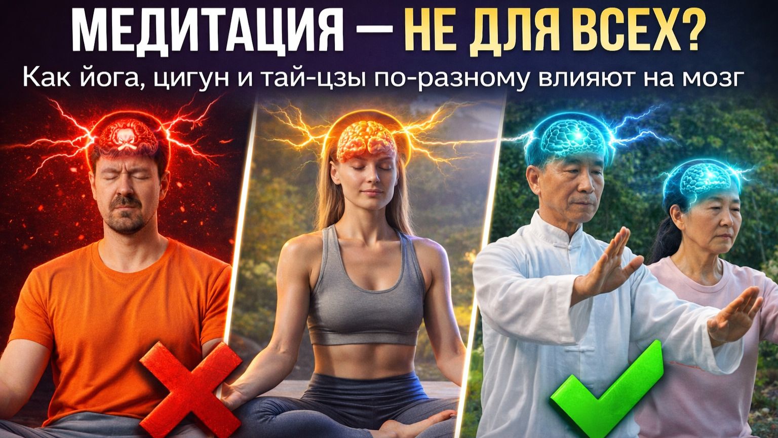 Что лучше для мозга: ЙОГА, ЦИГУН, ТАЙ-ЦЗЫ или МЕДИТАЦИИ? Как восточные практики влияют на мозг смотреть онлайн