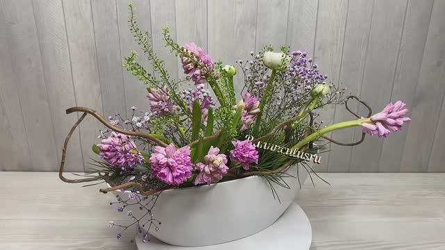 Композиция из розовых гиацинтов смотреть онлайн