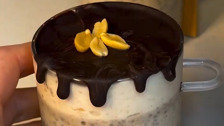 Овсянка в банке «а-ля Сникерс»…🍧🍫😋