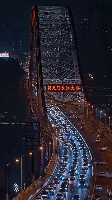 Мост через реку Янцзы, Чунцин, Китай - с высоты птичьего полета смотреть онлайн