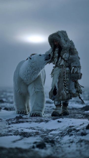 Северный полюс белый медведь ИИ