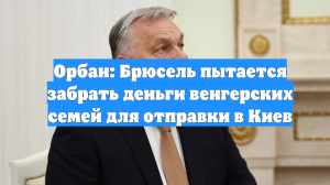 Орбан: Брюсель пытается забрать деньги венгерских семей для отправки в Киев