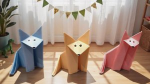 Оригами Котик из бумаги