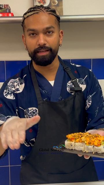 🔥 Суши-ролл с обжаренными гребешками и хрустящим чесноком 🔥