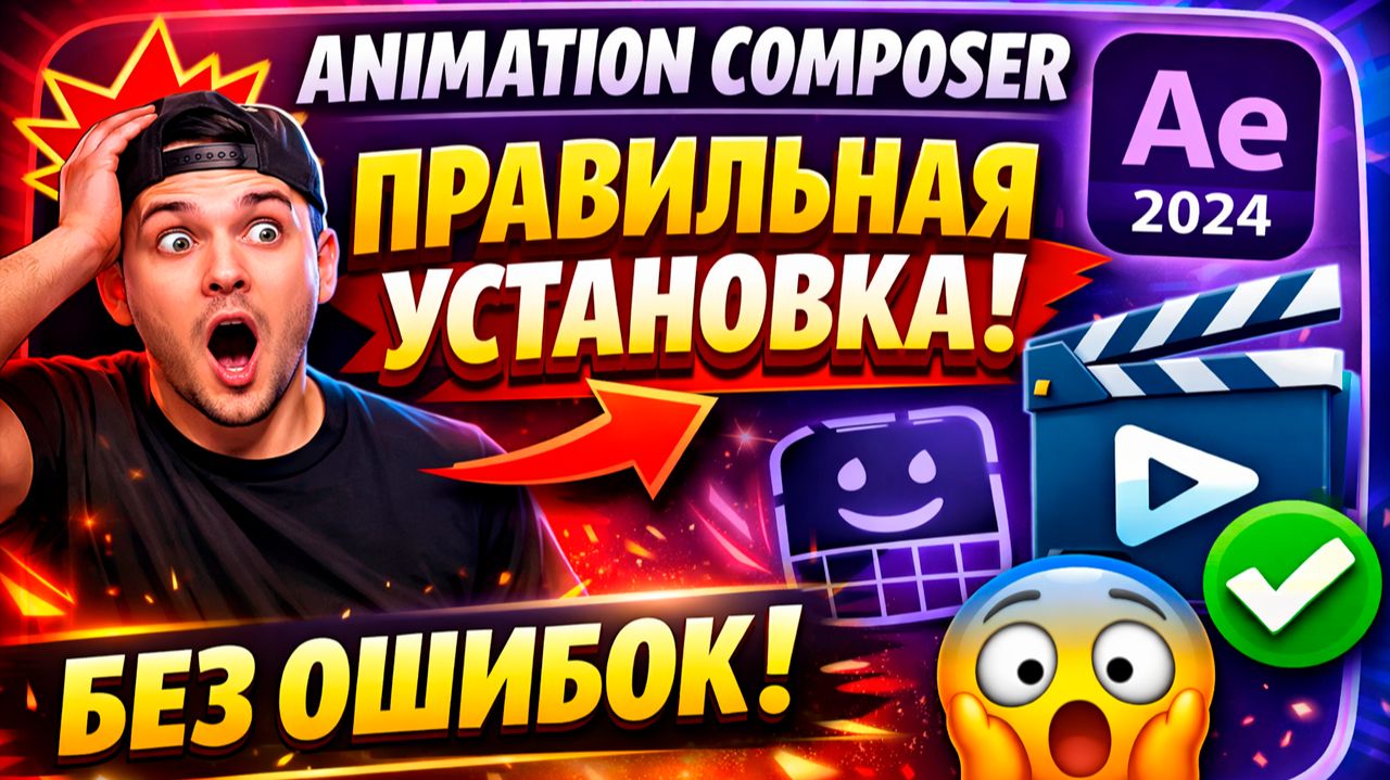 Animation Composer — ПРАВИЛЬНАЯ установка! Работает без ошибок в After Effects смотреть онлайн