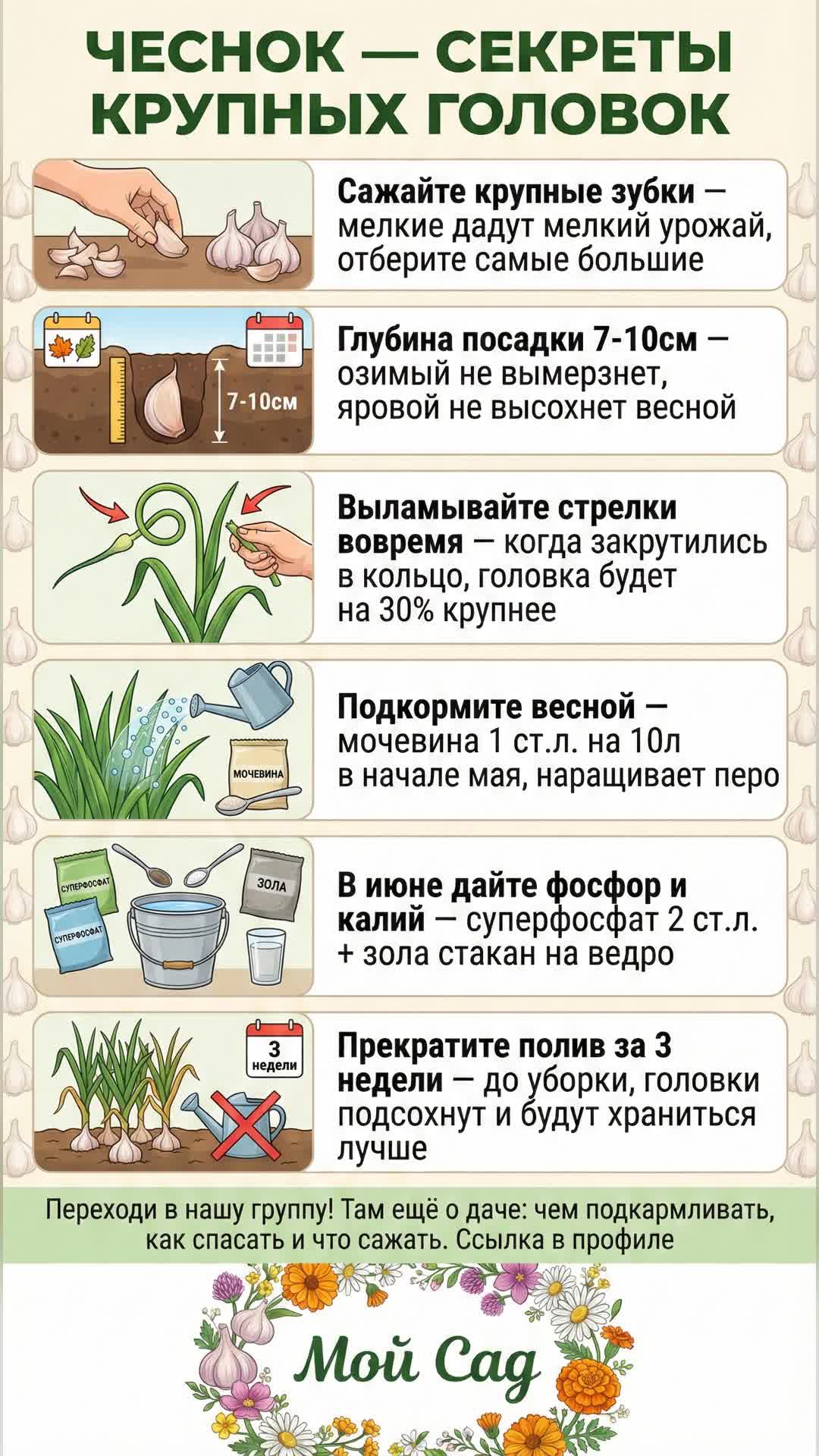 Секреты крупных головок чеснока