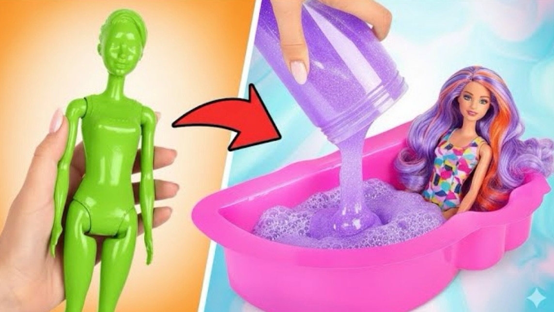 Время сюрпризов! 🎁 Куклы Barbie с цветной пеной ✨ смотреть онлайн