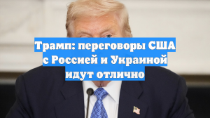 Трамп: переговоры США с Россией и Украиной идут отлично