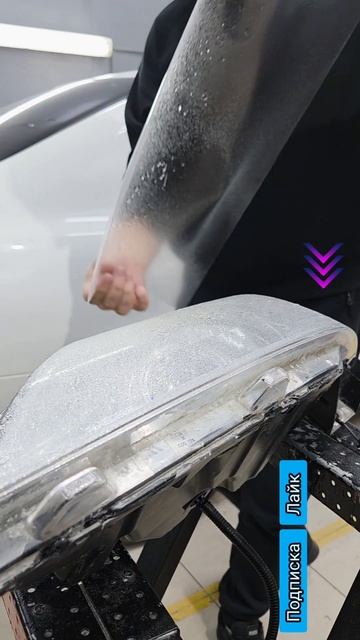 Рено логон установка светодиодных линз #делаемфары #тюмень