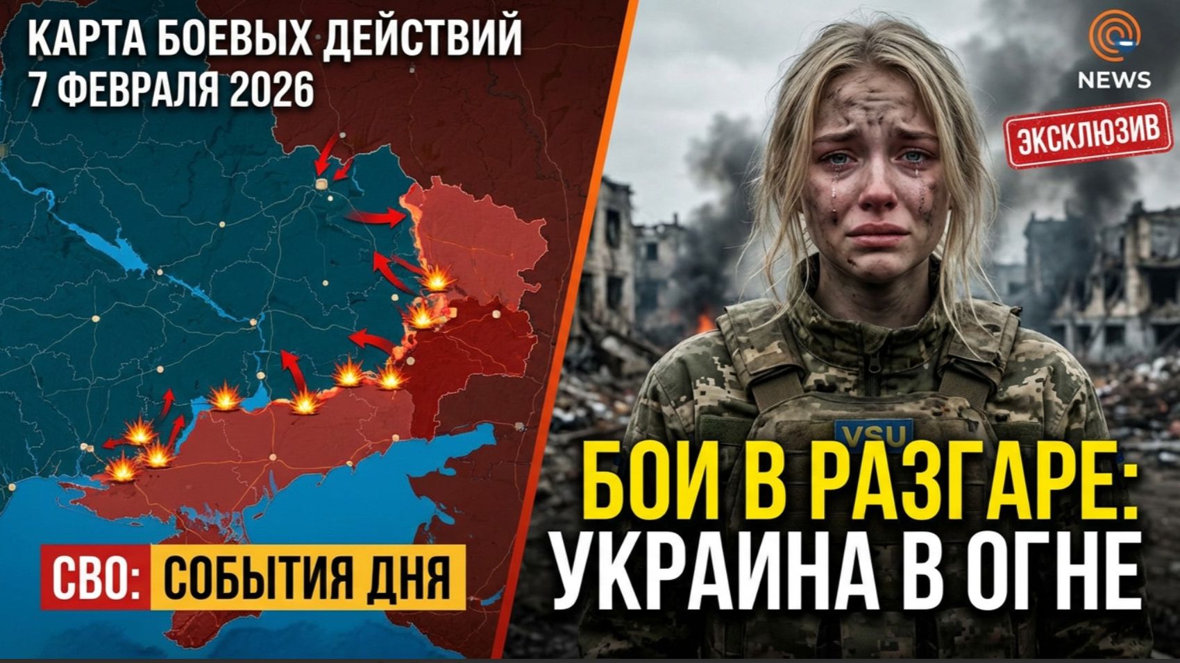 СВО новости карта СВО, события от 7 февраля 2026 года, бои. СВО Украина смотреть онлайн