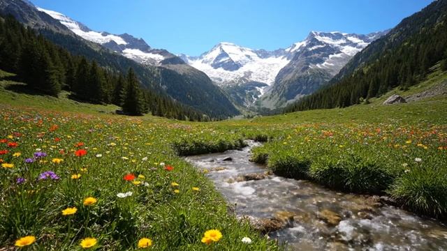 Красивые горные пейзажи. Звуки природы