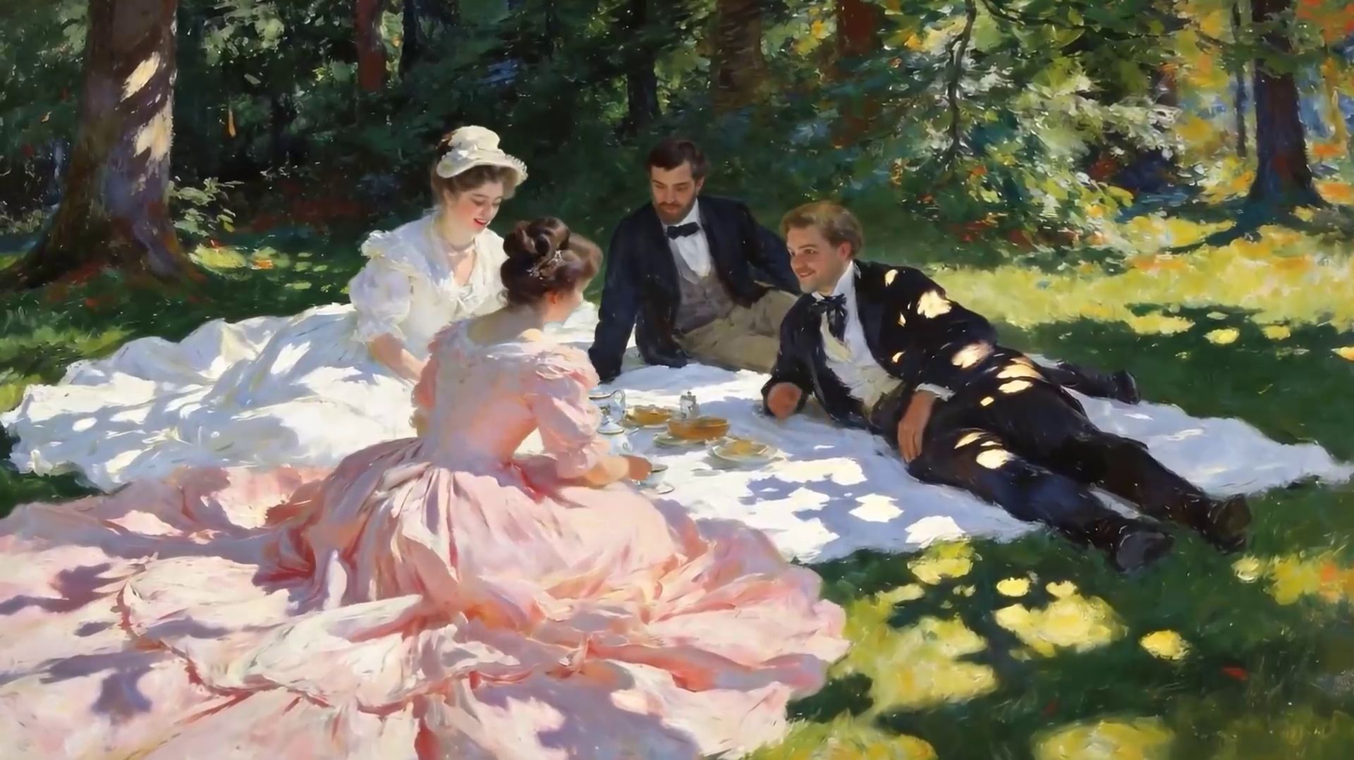 Визуальные поэмы - Клод Моне "Праздник во французском саду, летняя мечта о свете, вине и кружевах" смотреть онлайн