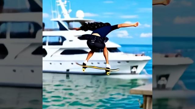 Кукла превращение в человека на скейте в море