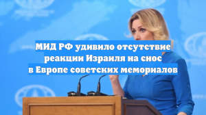 МИД РФ удивило отсутствие реакции Израиля на снос в Европе советских мемориалов