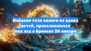 Найдено тело одного из двоих детей, провалившихся под лед в Брянске 20 января