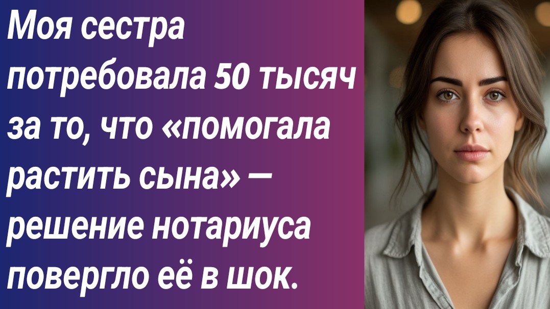 Истории для Вас/Моя сестра потребовала 50 тысяч за то, что «помогала растить сына»/Аудиорассказ