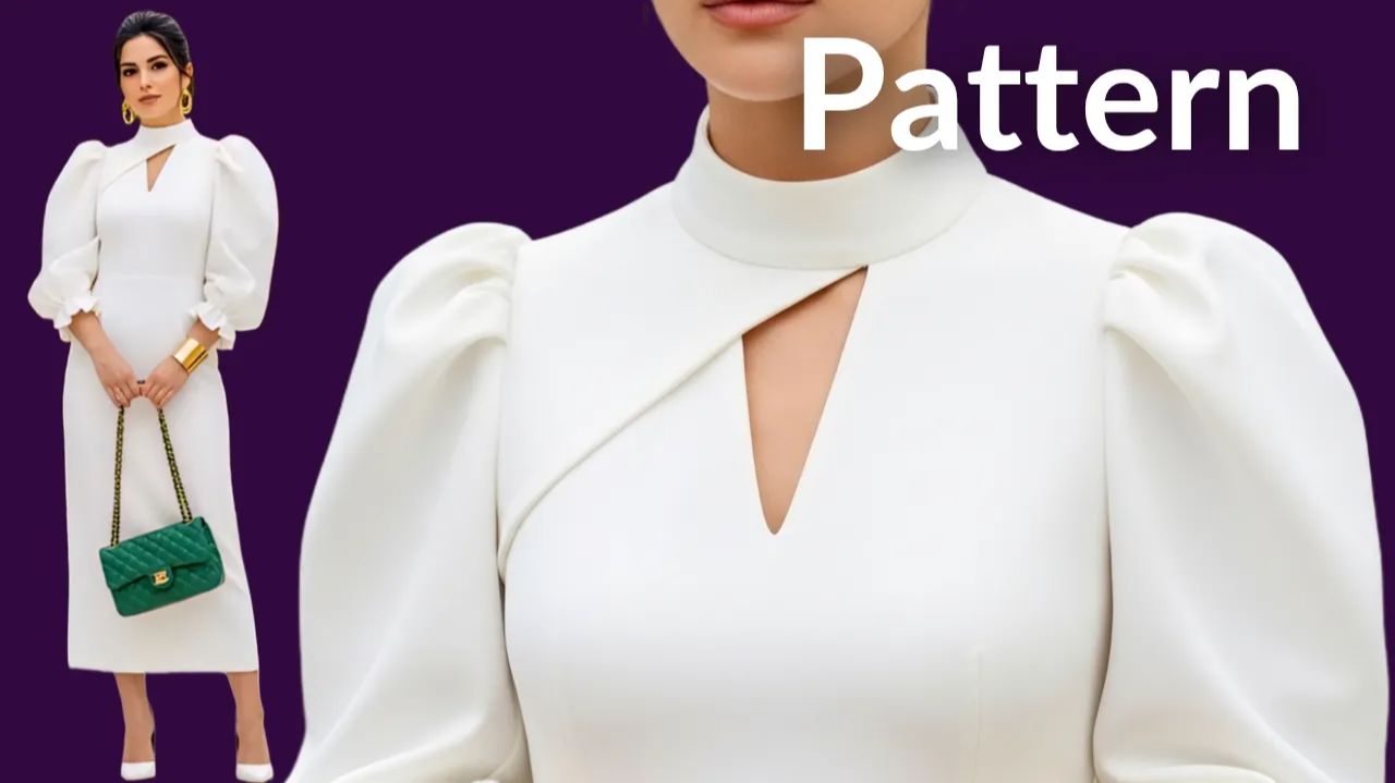 Моделирование платье с пышными рукавами. Простая выкройка платья с V-образным вырезом смотреть онлайн