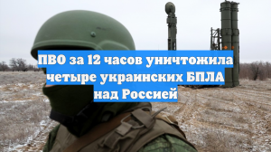 ПВО за 12 часов уничтожила четыре украинских БПЛА над Россией