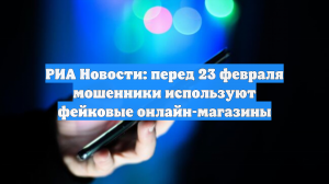РИА Новости: перед 23 февраля мошенники используют фейковые онлайн-магазины