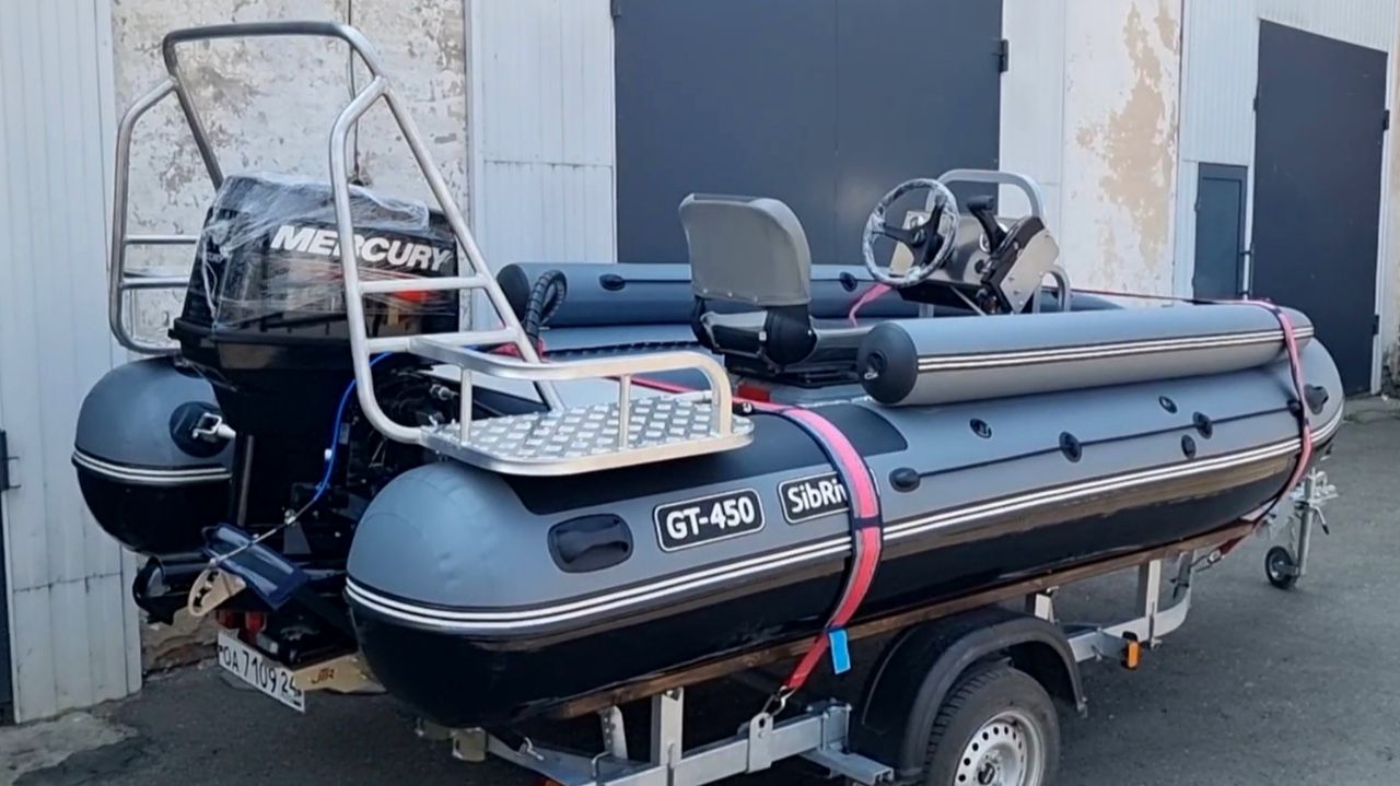 Лодка ПВХ "SIBRIVER GT-450" jet + Mercury 40 MH (водомет) от @VODNIK19 смотреть онлайн