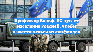 Профессор Вольф: ЕС пугает население Россией, чтобы вывести деньги из соцфондов