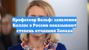 Профессор Вольф: заявления Каллас о России показывают степень отчаяния Запада