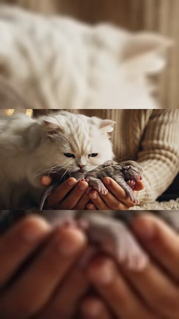 Мои руки — их самое безопасное место 🤍🐾 (Высшее доверие) | Feline Family Hug #shorts #cute