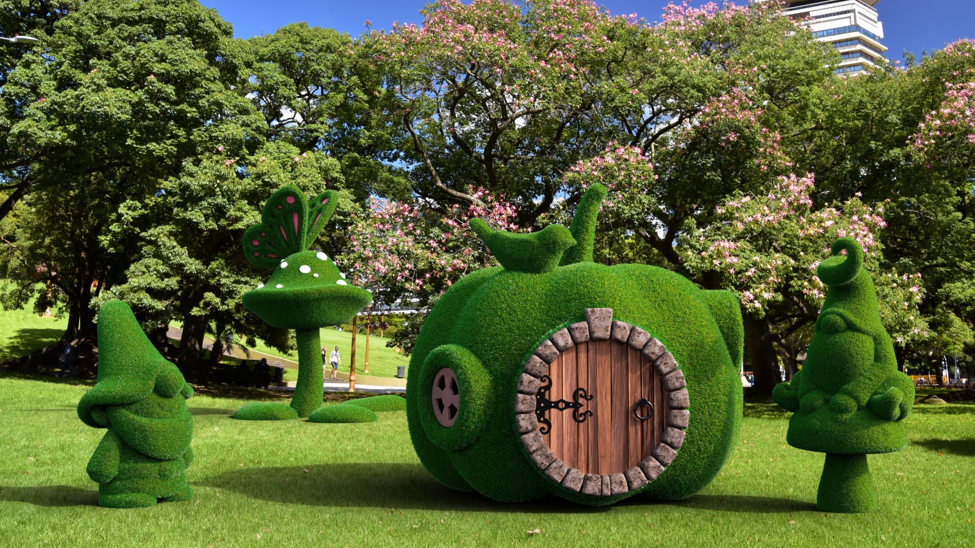 «Домик из  тыквы» из искуственной топиарной травы.