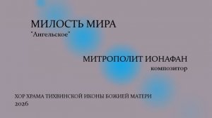 Милость мира - Ангельское - митрополит Ионафан