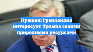 Пушков: Гренландия интересует Трампа своими природными ресурсами