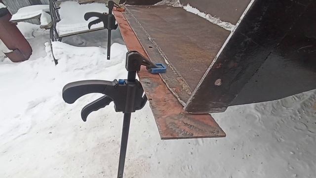 съёмный нож на ковш самодельного минитрактора