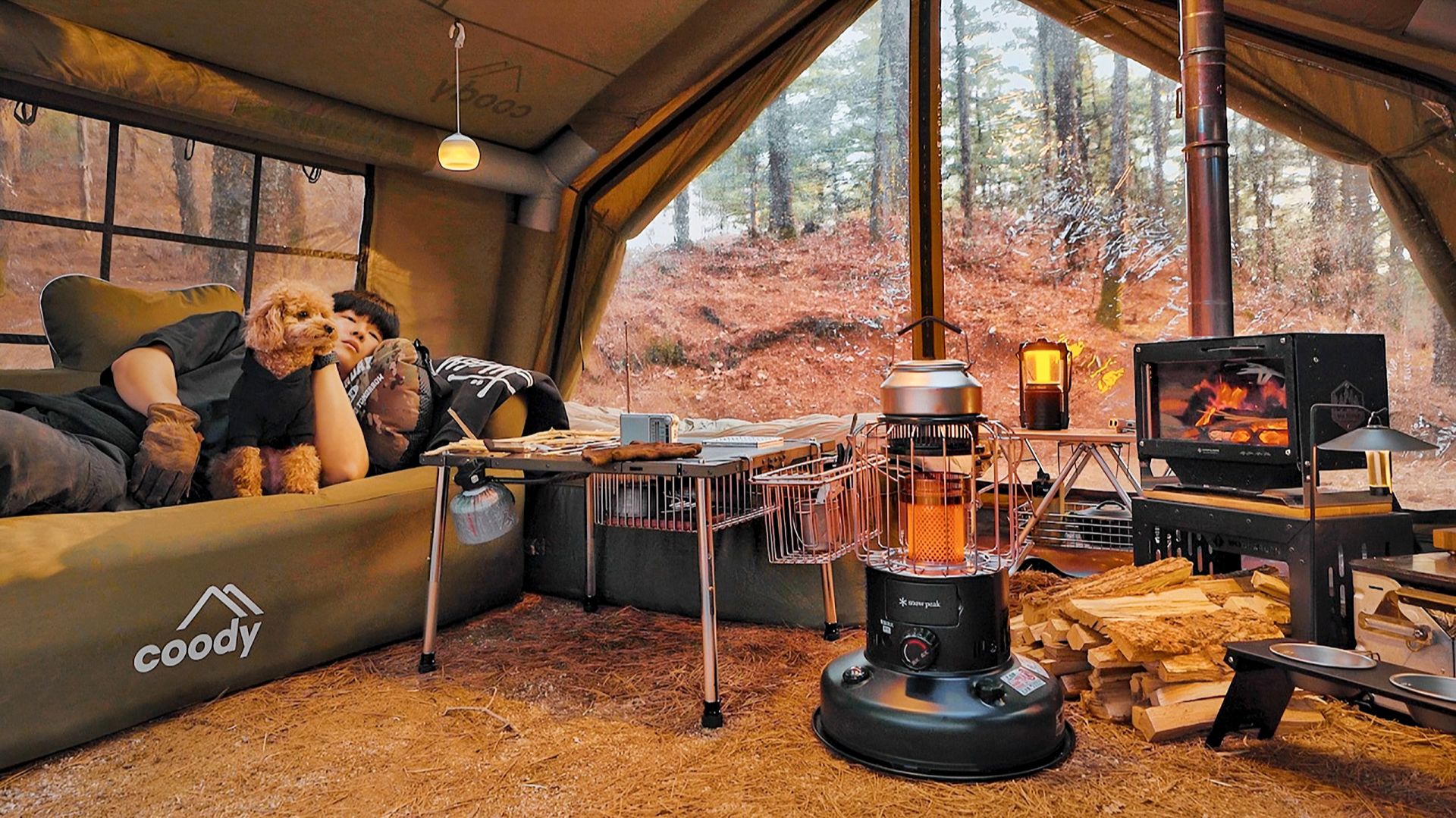 RYU Camp - Camping in Forest with My Dog x Roast Fish in the Wild x Wood Stove ASMR смотреть онлайн