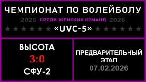 Высота - СФУ-2, UVC-5 (Девушки) - Предварительный этап