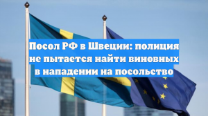 Посол РФ в Швеции: полиция не пытается найти виновных в нападении на посольство