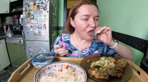 Рис с овощами, печень куриная в кляре, фунчоза, морская капуста/Еда/вкусная еда