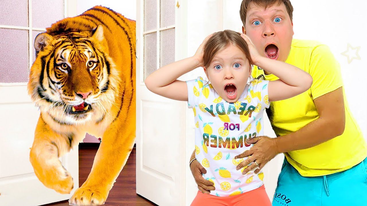 Милана с папои играют с питомцами и устроили домашнии зоопарк