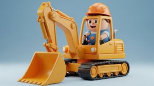 ДЕТСКИЙ КЛИП ПРО ЭКСКАВАТОР. ПЕСЕНКИ ПРО МАШИНКИ И ТЕХНИКУ