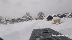 Очередной снегопад, снова толкаем снег 08.02.26