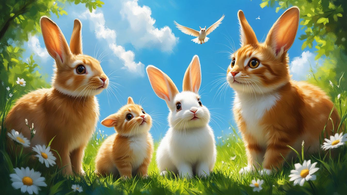 КАК РОС КРОЛИК? СМЕШНЫЕ КОТЫ И КРОЛЯ 🐰🐱 смотреть онлайн