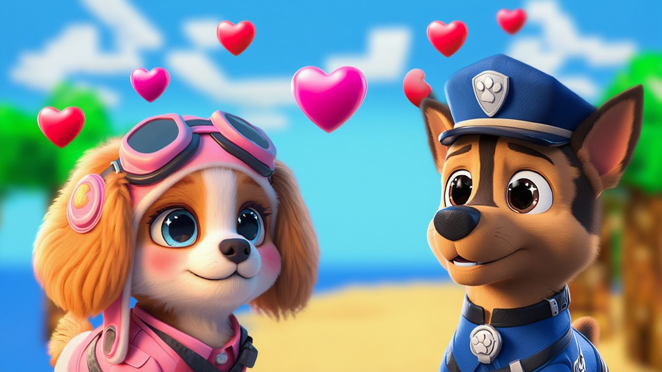 😂❤️ГОНЩИК ВЛЮБИЛСЯ В СКАЙ ЩЕНЯЧИЙ ПАТРУЛЬ В МАЙНКРАФТ МУЛЬТИК смотреть онлайн